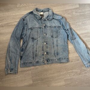 VTG Levis Denim Jean Trucker Jacket Made In USA XL Distressed  Chore Barn Farmer